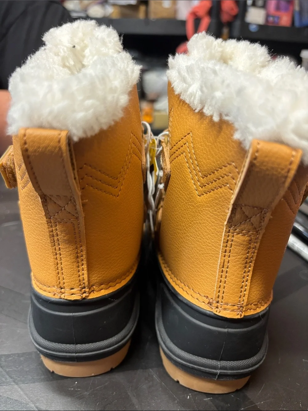 Cat & Jack Tan and Black Kids Waterproof Winter Boots b190